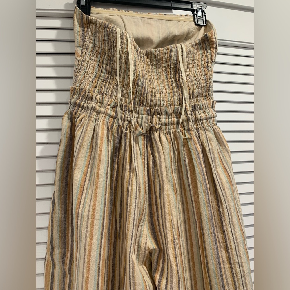 NWOT FP Roaming Shores strapless jumpsuit stripes barrel legs size‎ pocket XS - Picture 10 of 13